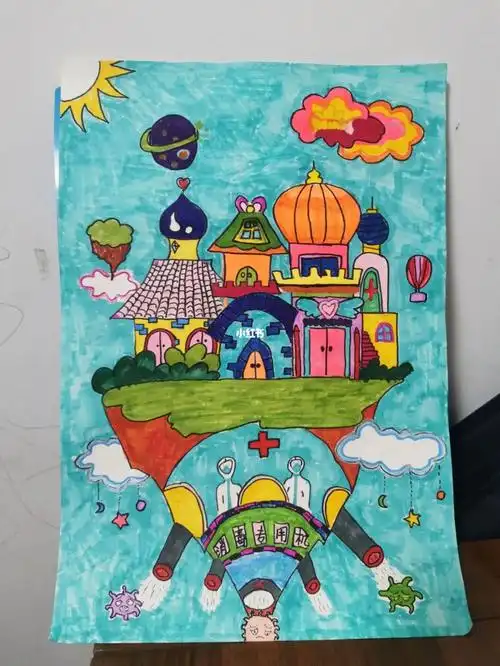 未来科技幻想画未来城堡