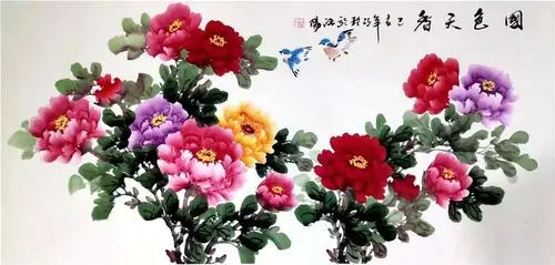 著名画家张巧玲探索创新牡丹画等作品端庄大方娇艳多姿雍容华贵