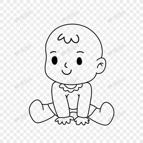 坐着的孩子简笔画
