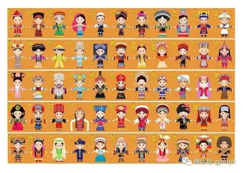 56个民族,56枝花 经过历史文化的沉淀 每个民族都各有特色 民族服饰更