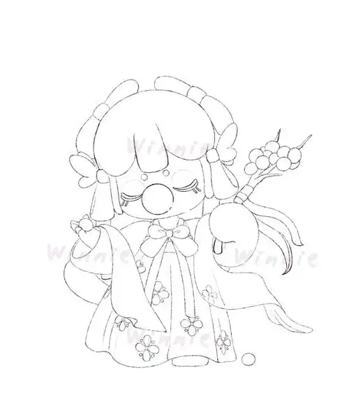 手绘彩铅盲盒nanci诗词歌赋附线稿