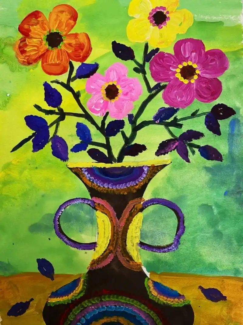 儿童水粉 水粉画#儿童画#水粉花卉# #儿童画