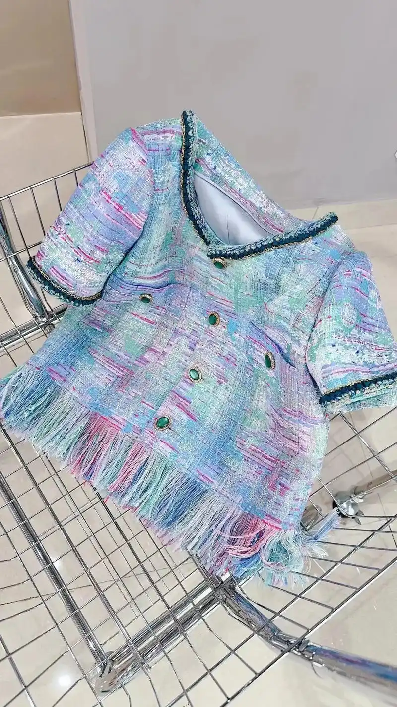 品鉴来自法国的粗花呢面料.这是一款来自法国的粗花呢材料 - 抖音