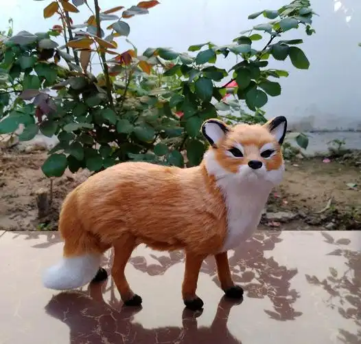 仿真狐狸供奉风水摆件模型黄狐狐仙黄仙鸣狐桌面场景橱窗布置摆件