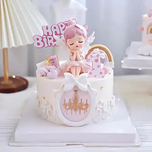 可爱跳舞女孩蛋糕装饰网红芭蕾舞女孩贝拉公主摆件甜品台派对装扮