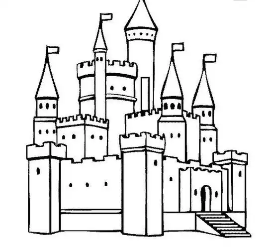 城堡简笔画简单 城堡简笔画简单又漂亮带颜色
