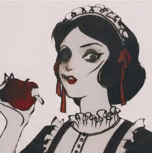 迪士尼公主黑化风白雪公主与苹果更配灰姑娘看起来楚楚可怜