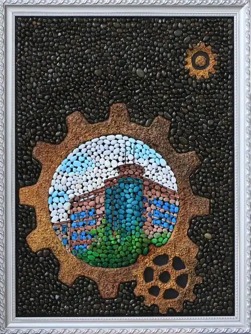 时光荏苒综合材料装饰绘画