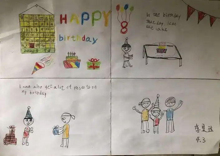 三年级英语birthday主题自创绘本欣赏