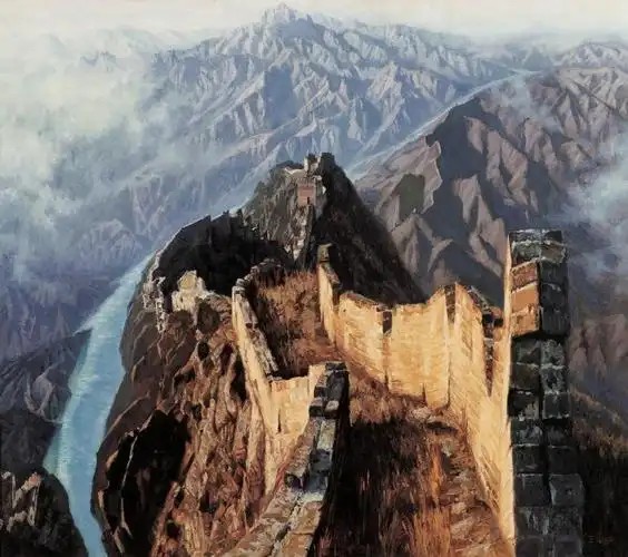 中国油画风景系列画长城