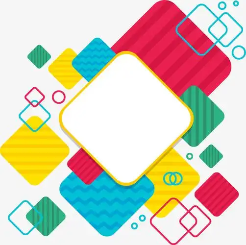 手绘彩色正方形组合装饰图案