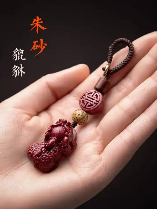 天然朱砂貔貅汽车钥匙扣男平安招财高档钥匙挂件辟邪转运女士挂.