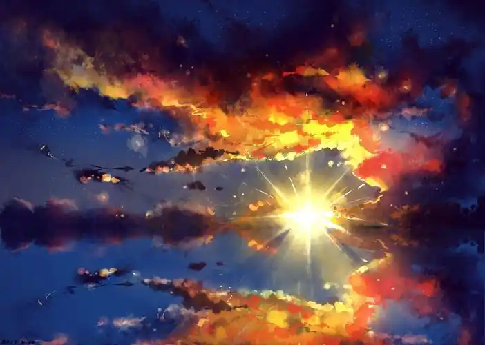 p站画师作品火烧云