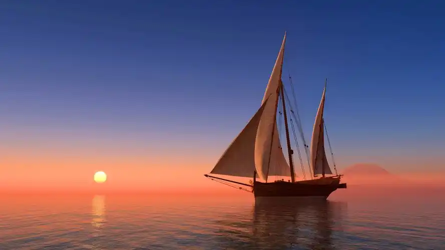 海,帆船,日落 壁纸 - 2560x1440 qhd高清