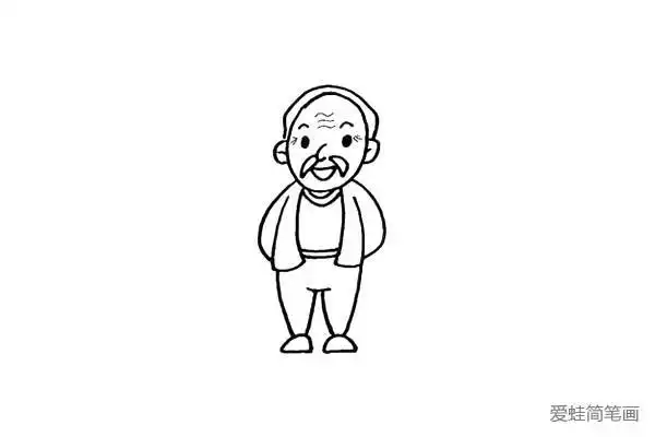 简笔画姥爷