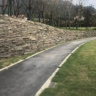 00青石板公园铺地板岩乱石板河道护坡石防滑汀步文化石天然碎拼乱形石