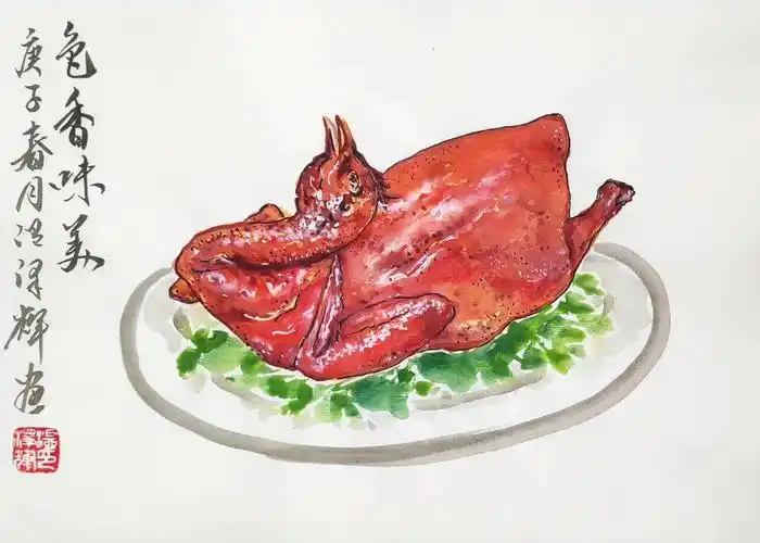 温泽辉水墨画美食系列