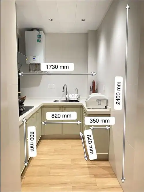 1,厨房尺寸厨房面宽1.73米,进深2.57米.
