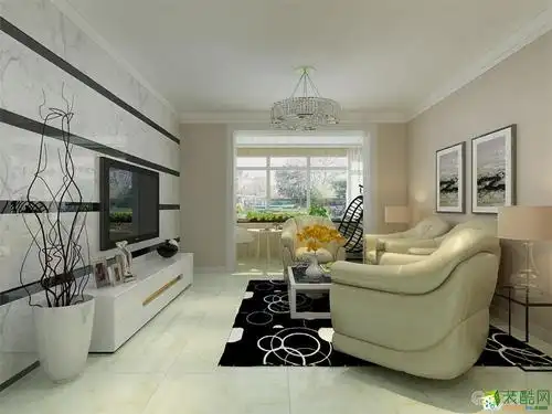 隆盛装饰-现代简约137平三居室装修案例效果图 简约 三室两厅两卫