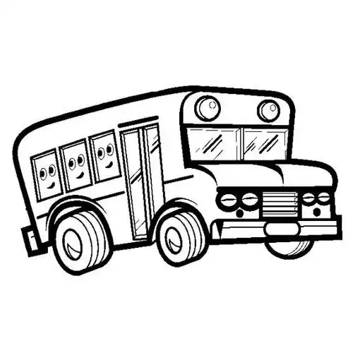 校车卡通简笔画校车