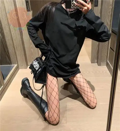 子长jk诱惑女暴击袜网裤学生显瘦性感网红黑丝袜黑色渔网小网f28均码