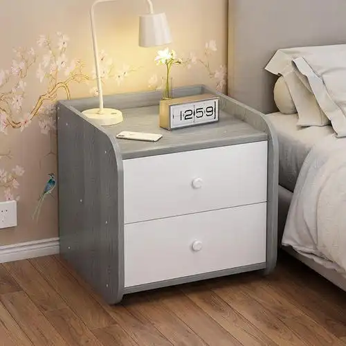简易床头柜卧室多功能收纳柜简约带锁床头柜子床边柜特价小巧型