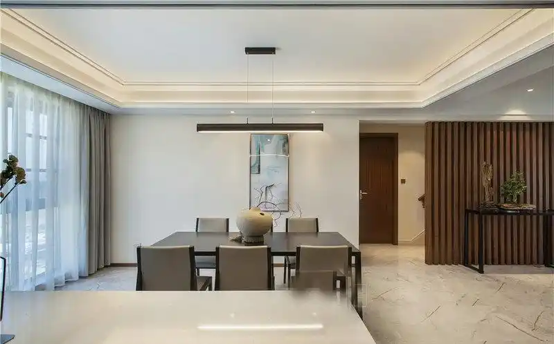 客厅餐厅中间有横梁做个镂空造型图片客厅横梁突出石膏线条包梁装修