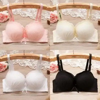 少女文胸18岁高中女生乳罩20大学生内衣黑色女孩子性感胸罩无钢圈