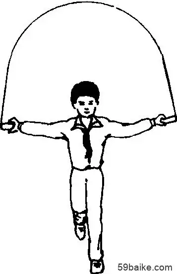 游戏规则 ①跳至折回线如没有踩线跑回者, 罚重跑.