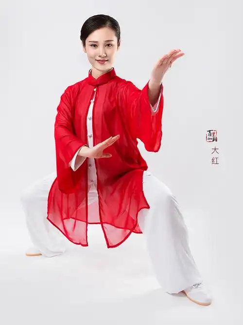 太极服女披纱中国风太极拳比赛武术功夫表演服春夏防晒飘逸
