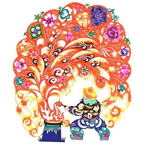 黑底彩色剪纸图片大全