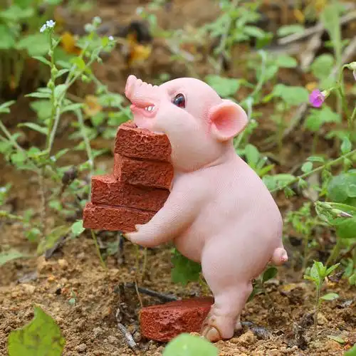 创意可爱拼博猪励志猪摆件仿真猪动物学生礼物生日礼品爆款网红