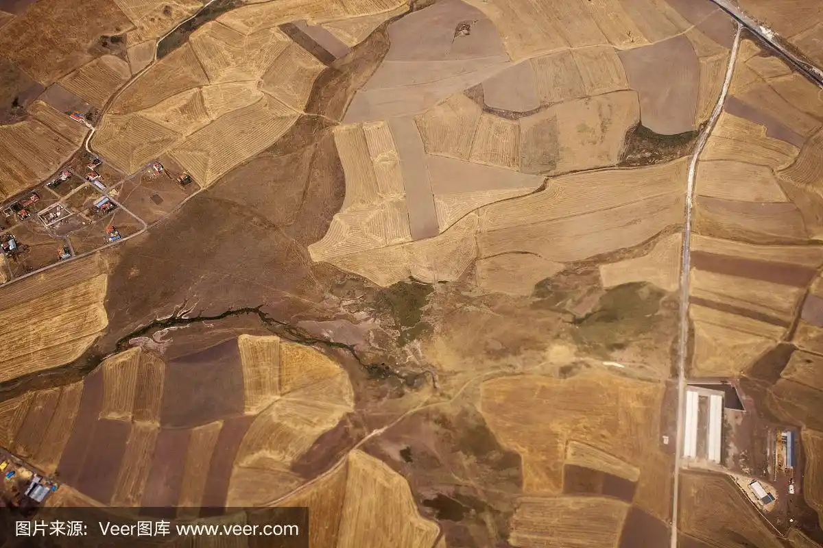 鸟瞰图农业盆地景观