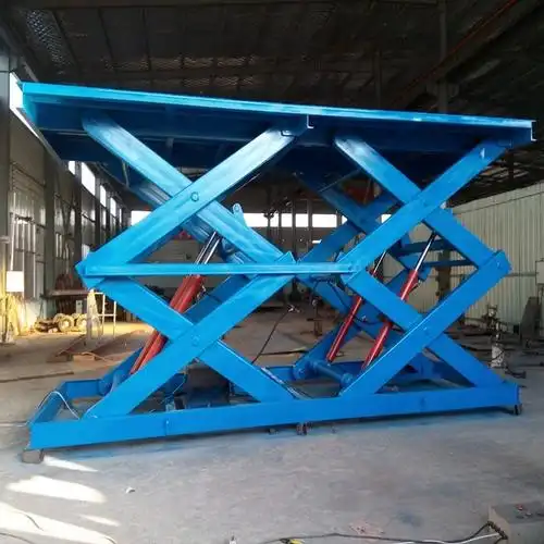 定制大吨位库房物料液压举升机 双剪叉升降机价格 工厂固定式升降平台