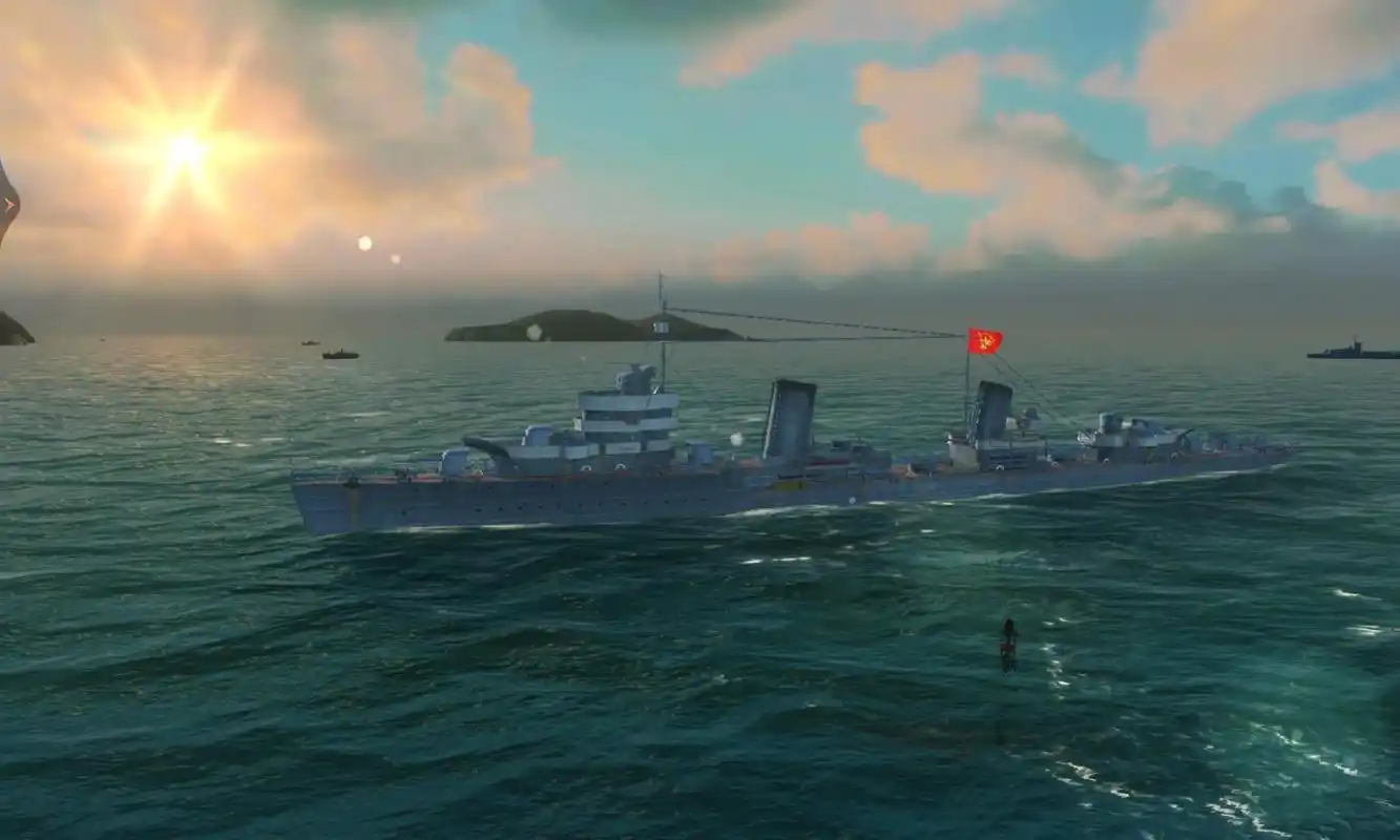 今天开军需箱一不小心就开出来了,苏联列宁格勒号驱逐舰.