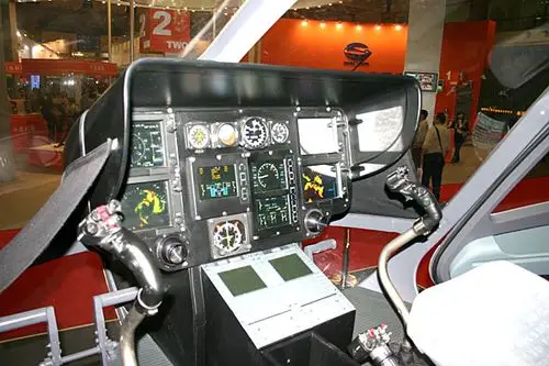 图文警用直升机的内部场景