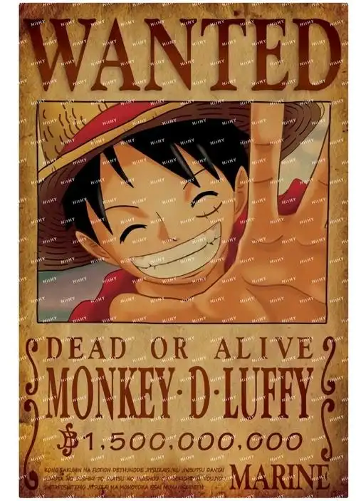 大号f035806海贼王路飞15亿通缉令动漫笔记本吉他旅行笔记本个性小