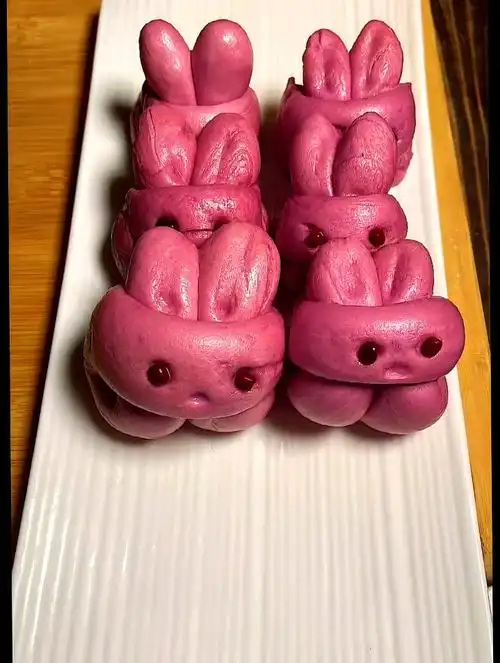 创意面食,小兔子馒头
