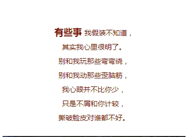 我不傻,只是不想说而已