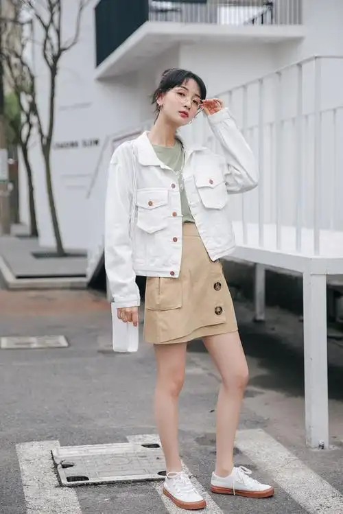 小视频实拍现货宽松显瘦百搭白色牛仔短外套女夹克上衣2021春-gm牛仔6