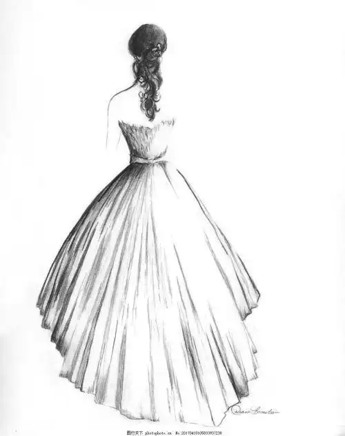 婚纱设计图铅笔画简笔画