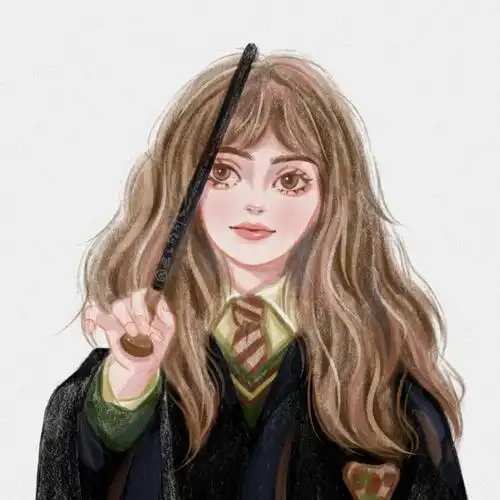 手绘水彩风哈利波特赫敏