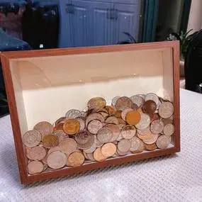 硬币展示相框纪念钱钞币收纳盒创意徽章啤酒盖diy手工礼物摆台