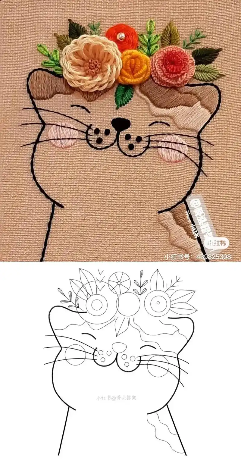 来了来了猫刺绣底稿免费分享赶快收藏