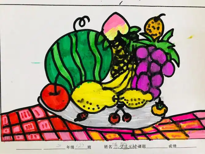 二年(2)班《瓜果飘香》作业展示