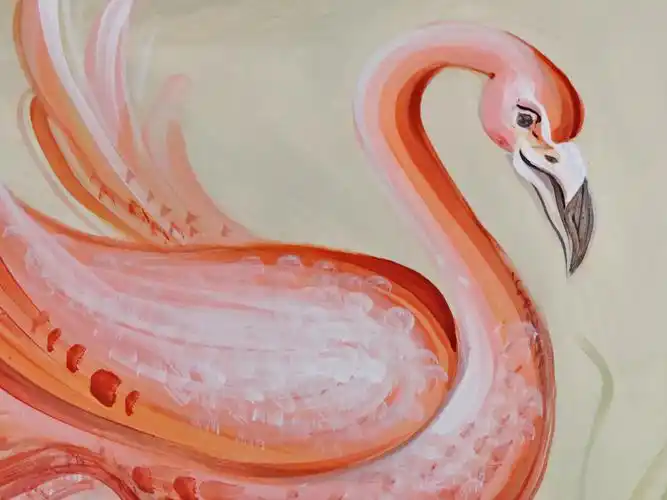 优雅, 美术, 火烈鸟, 绘画, 动物, 艺术, 艺术, 美丽