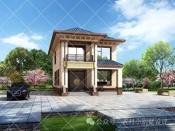 9米小开间两层别墅,年轻人最爱农村漂亮二层自建房,实用又经济