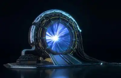 pbr科幻传送装置,穿越传送门,时空穿越模型,mb,max,fbx,obj,blend