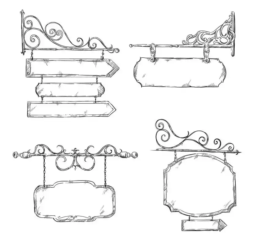 复古的招牌,复古的招牌,矢量图一套