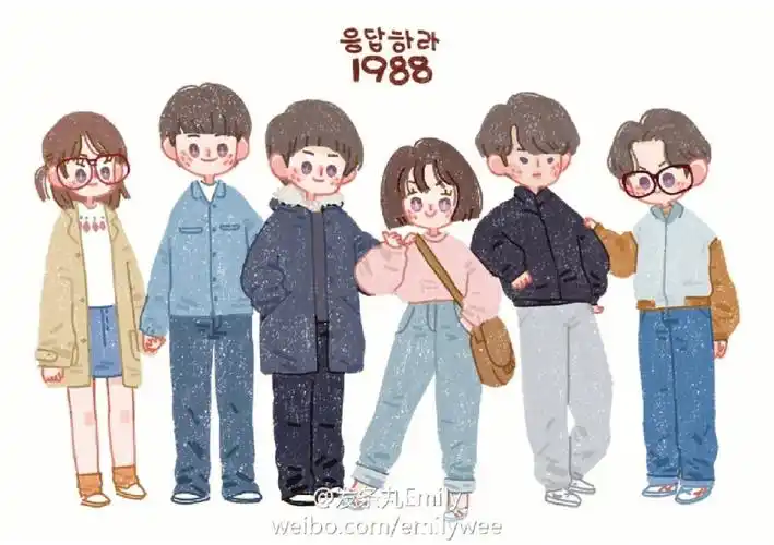 电子手帐素材手绘人物贴